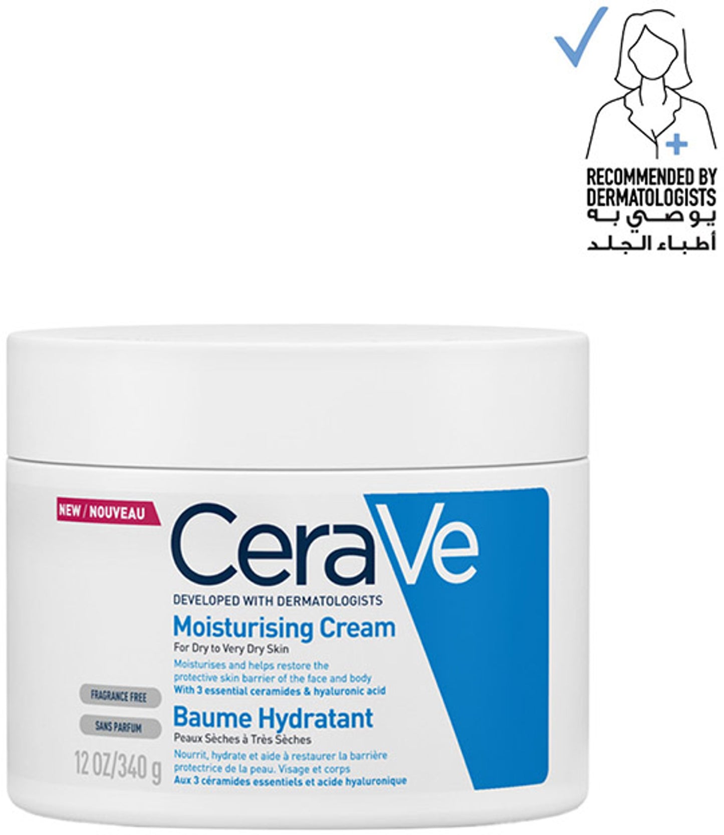 Cerave Moisturizing Cream for Dry Skin with Hyaluronic Acid 340g